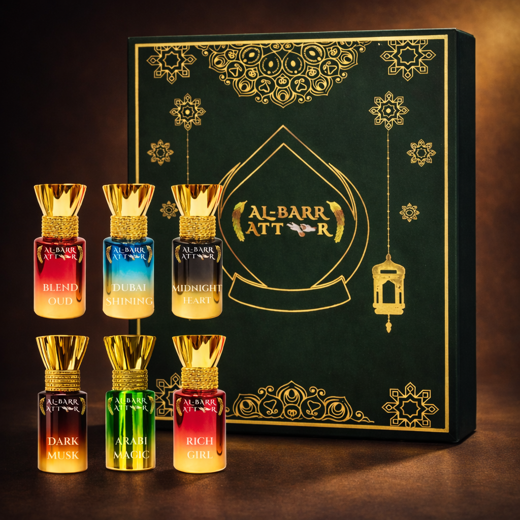 Royal Elixir Attar Set – 6 Signature Ittar Perfumes Scents in India (5.5ml x 6)