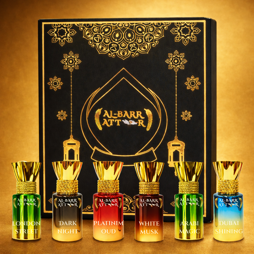 Premium Attar Gift Set | 6 Long-Lasting Ittar Fragrances in Luxury Box (5.5ml x 6 )
